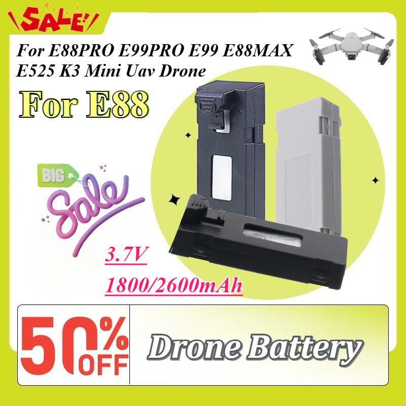 Drone Battery Li-Ion - Baterai Suku Cadang Drone 3.7V 1800/2600mAh