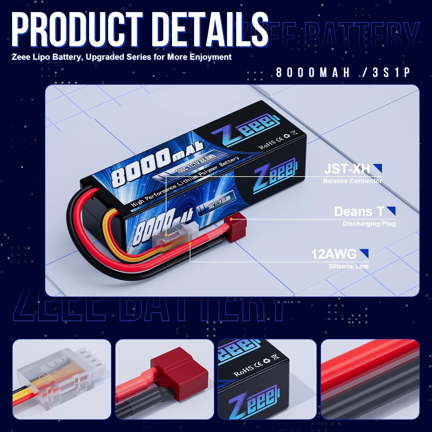 Zeee Lipo 3S 8000mAh baterai 1 - Drone Battery 3S ulasan dan harga