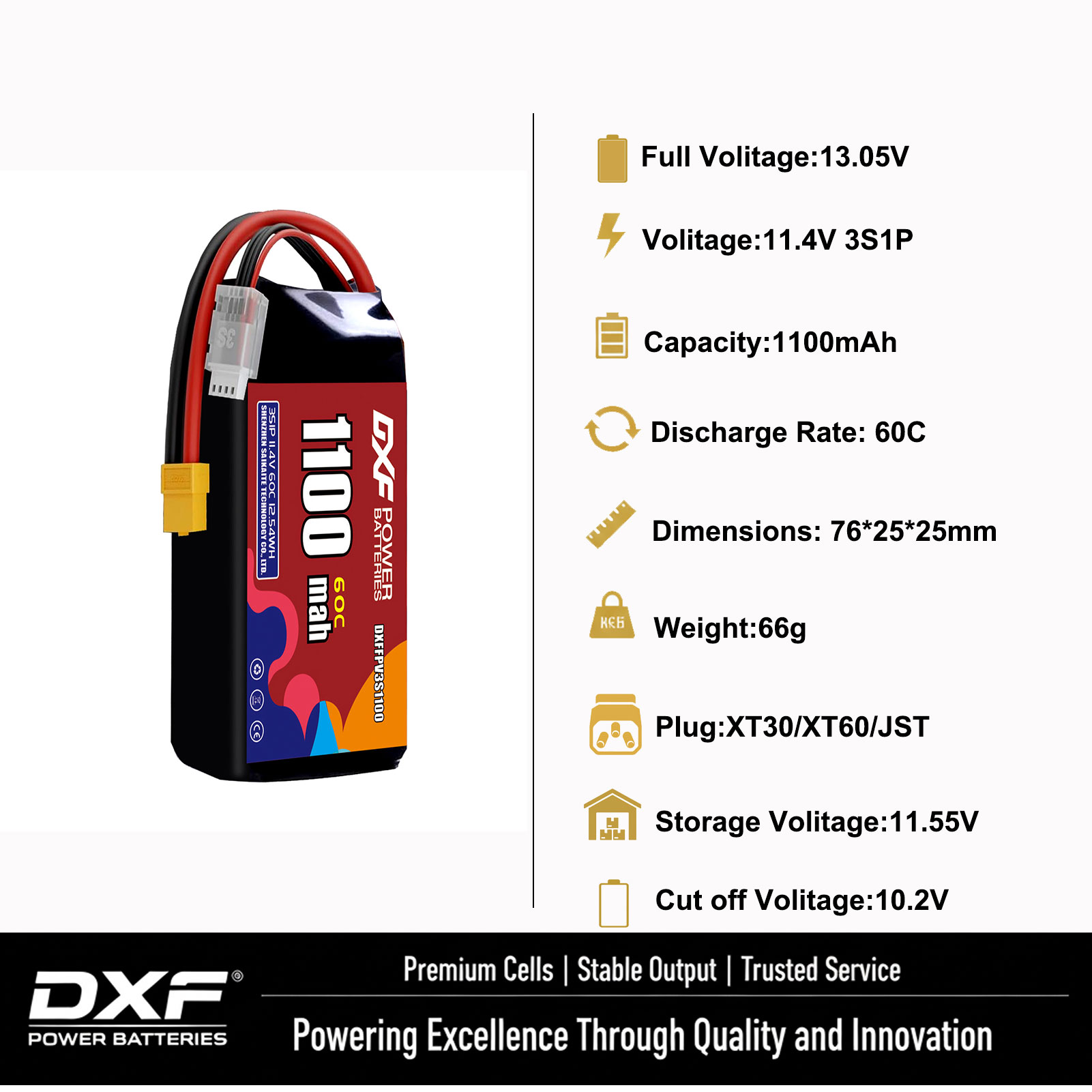 Baterai DXF Lipo 3S 11.4V 1700 - Drone Battery 3S ulasan dan harga