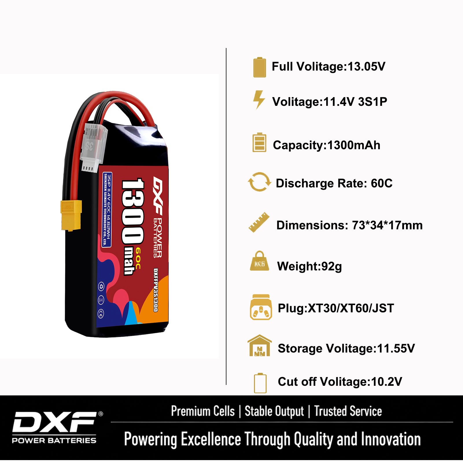 Baterai DXF Lipo 3S 11.4V 1700 - Drone Battery 3S ulasan dan harga